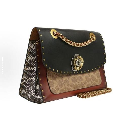 COACH Parker 26 铆钉款黑配棕 商品图1