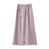 雀说新款裙裤女松紧腰亚麻垂感开叉半身裙裤AL6515 商品缩略图4
