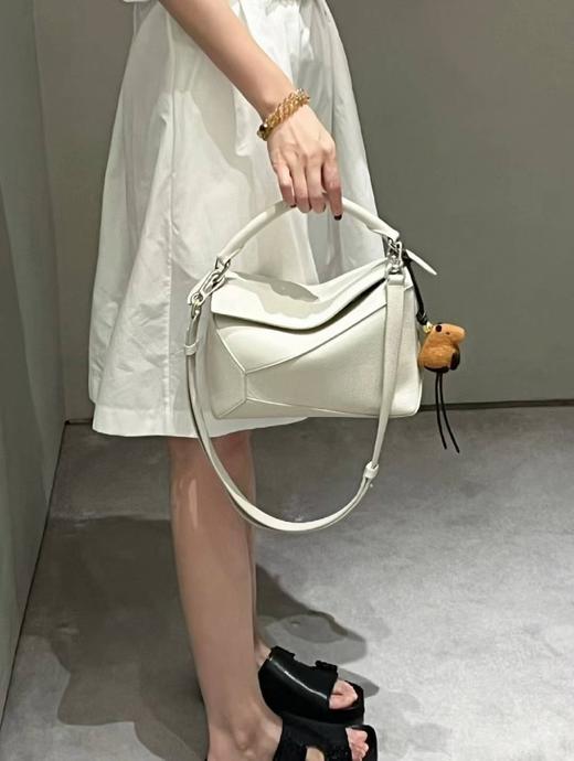 罗意威mini菱格软皮几何包拼接真皮女包斜挎手提小号枕头包 商品图10