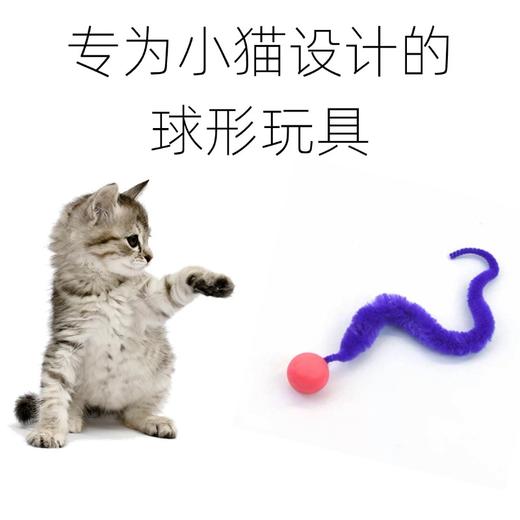 弹力毛毛虫逗猫玩具自嗨解闷幼猫互动追赶球 1个 商品图4