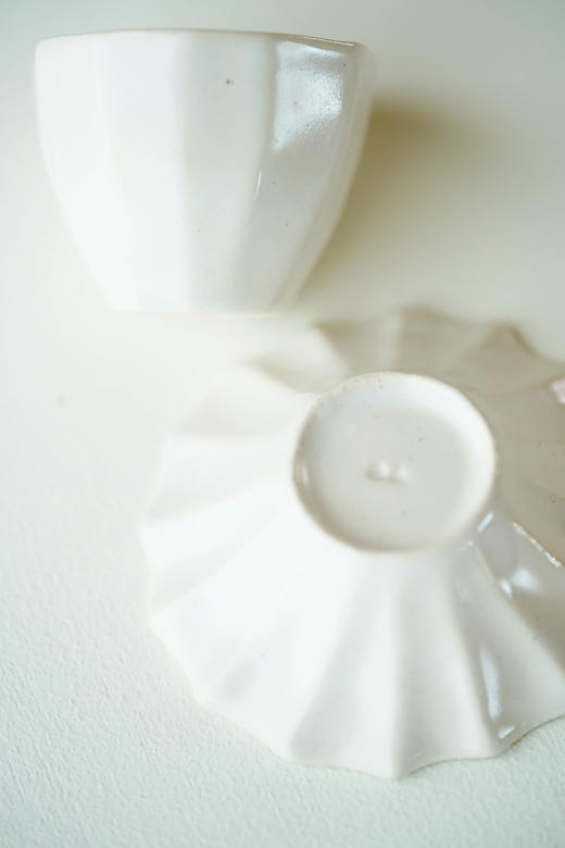 安藤雅信69面取茶杯+花瓣茶托（套组） 商品图3