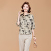 KQ2025夏季新款减龄五分袖印花衬衫气质大码洋气女薄款真丝小衫 商品缩略图3