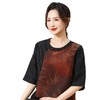 丁摩真丝香云纱黑红龟纹圆领新款时100%桑蚕丝时尚中袖夏季宽松衬AL2569 商品缩略图4