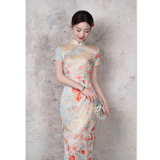 GX绝美旗袍新中式国风五一出游连衣裙2025新款年轻款少女修身收腰夏 商品图0