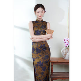 GX改良新中式长款无袖圆襟旗袍2025夏季新款修身时尚日常旗袍