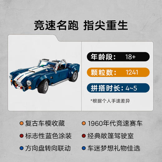 乐高积木    L10357	创意高手谢尔比眼镜蛇跑车 427 S/C 商品图1