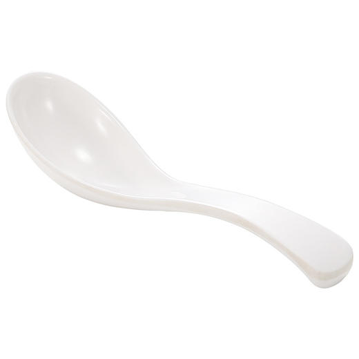 仿瓷密胺白色勺子 酒店餐厅汤勺粥勺调羹 家用塑料汤匙 饭店创意勾勺 商品图3