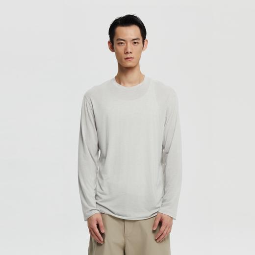 oneup羊毛圆领宽松长袖T恤 商品图3