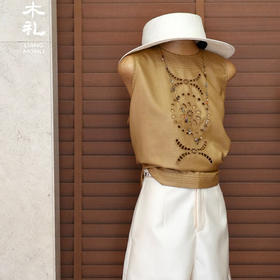 【预售7天】良木礼镂空无袖背心（0069-a）