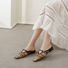 【夏季新款】西村名物2025年夏季新款舒适平底小尖头舒适优雅后空拖鞋T25AH16621 商品缩略图2