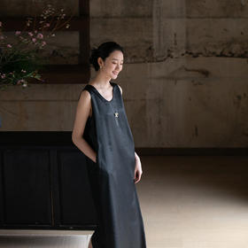 牧衣游原创净色香云纱连衣裙气质 限量福利款 桃枝扇不支持会员折