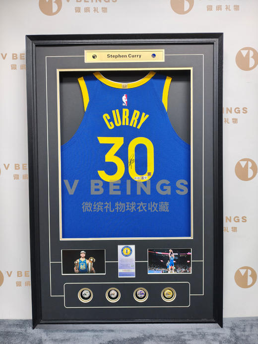 收藏系列 库里 勇士队30号蓝色 球员版 亲笔签名球衣 商品图1