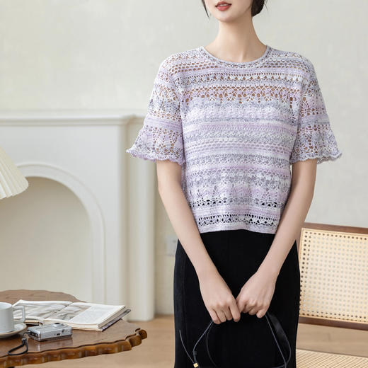 苏苏姐家蝶谷罩衫手工DIY编织蕾丝线钩针衣服毛线团自制材料包 商品图2