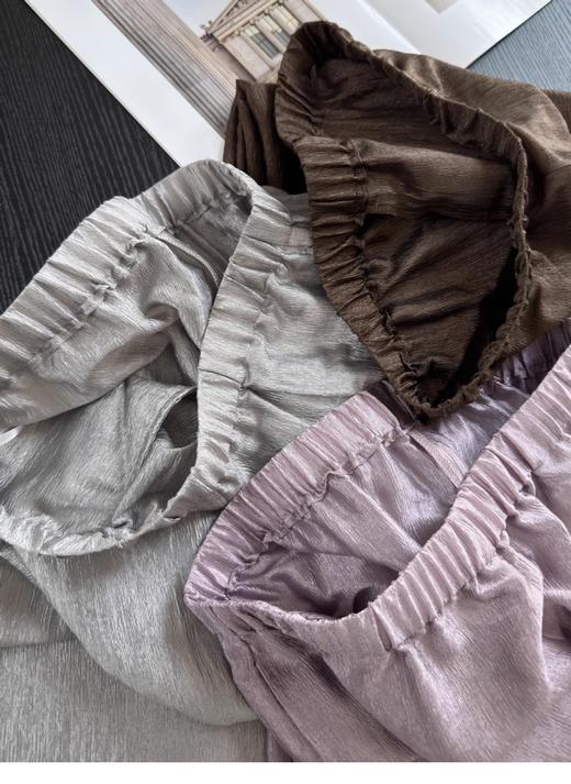 进口稀有云纱自带珠光凉爽丝滑醋酸裤细腻肌理阔腿直筒裤 商品图12