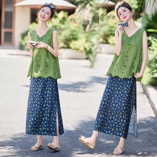 时尚气质，镂空刺绣两件套 HR-MLSF82518 商品图3