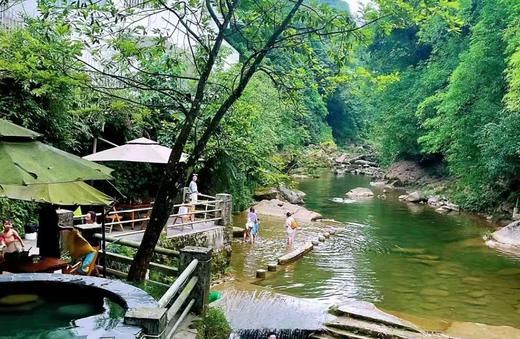 【青城山竹海溯溪·遇涧民宿】仅368起住私汤民宿，享溪营养早餐、竹筏玩水、溪流野钓、河边烧烤等，25°避暑纳凉！宠物友好！ 商品图0