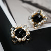 订购5个月到｜Gripoix Paris-Byzantine signet-黑色 拜占庭印章 琉璃 耳夹［法国设计师］ 商品缩略图0