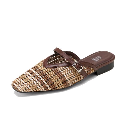 【夏季新款】西村名物2025年夏季新款舒适平底小尖头舒适优雅后空拖鞋T25AH16621 商品图11