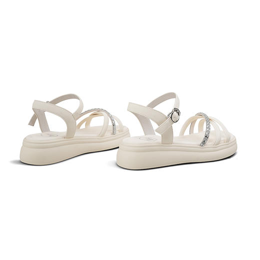 Safiya/索菲娅2025夏季时尚烫钻仙女风坡跟休闲露趾凉鞋SFD2115173 商品图4