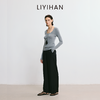 LIYIHAN李亦寒2025秋新款羊毛纯色U领针织衫女设计小众打底衫上衣 商品缩略图2