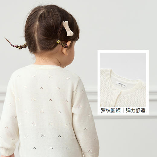 巴拉巴拉宝宝毛衣婴儿针织衫薄开衫女童秋装木耳边拼接甜美气质潮 商品图3