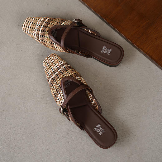 【夏季新款】西村名物2025年夏季新款舒适平底小尖头舒适优雅后空拖鞋T25AH16621 商品图9