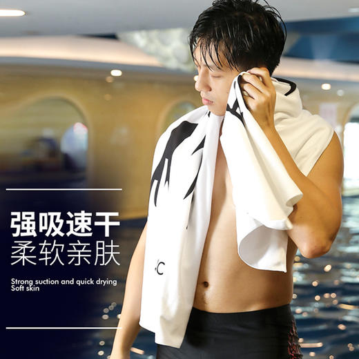 健身房大尺寸速干运动浴巾游泳馆吸水大毛巾印花沙滩巾四季通用 商品图1