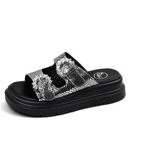 Safiya/索菲娅2025夏季复古水钻扣厚底休闲凉拖SFD2110376