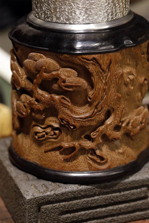 松鹤°锡胆竹雕茶叶罐 商品图6