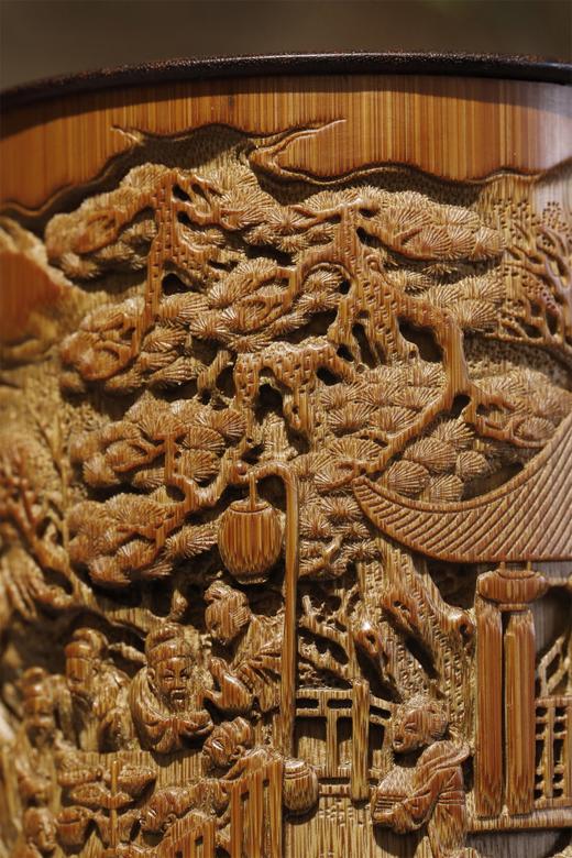 春夜宴桃李园°竹雕笔筒 商品图10