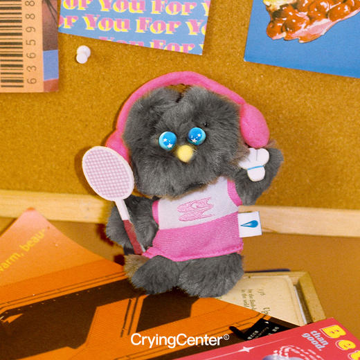 CryingCenter 很爱运动的耳机猫玩偶挂件包包挂件 哭喊中心 商品图2