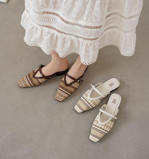 【夏季新款】西村名物2025年夏季新款舒适平底小尖头舒适优雅后空拖鞋T25AH16621 商品图0