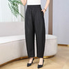 丁摩真丝香云纱龟裂纹花苞长裤100%桑蚕丝时尚显瘦小脚裤黑AL2506 商品缩略图1