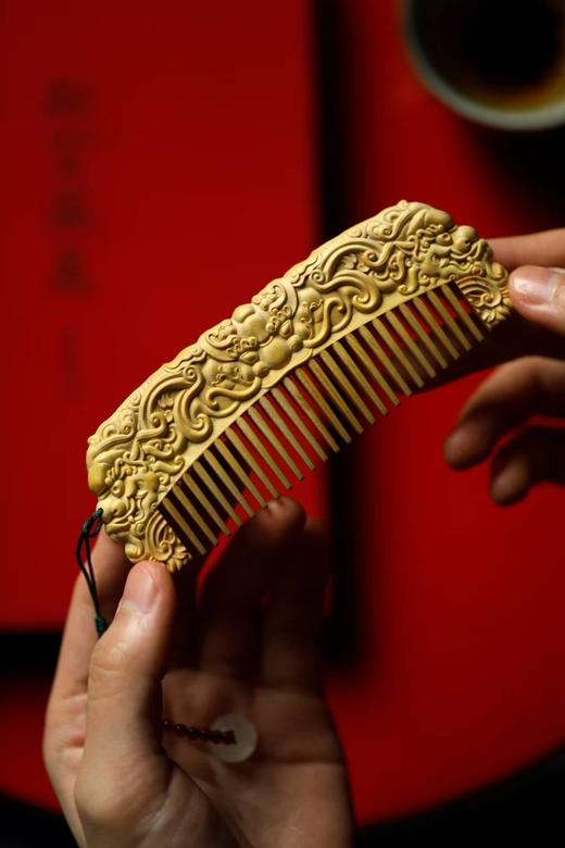 饕餮纹°黄杨木梳 商品图0