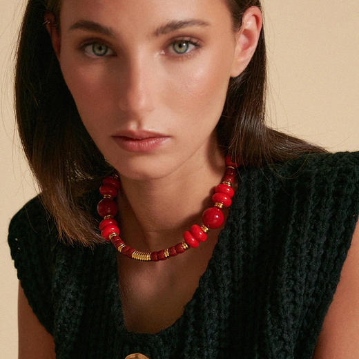 订购6周到｜La Coque Française-NOEMI-红色 串珠 短款 手机链［法国设计师］ 商品图2