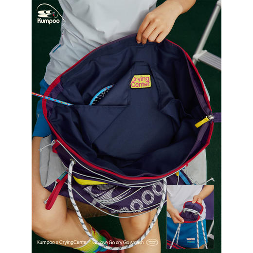 CryingCenter x kumpoo薰风羽毛球联名系列拼色托特包休闲球包 商品图1