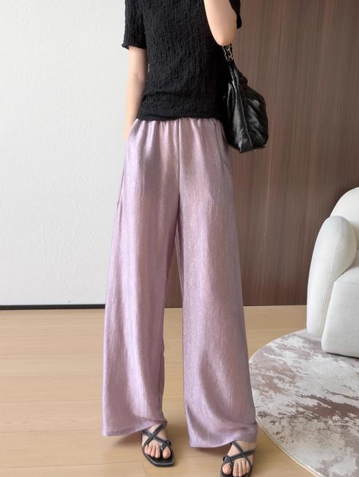 进口稀有云纱自带珠光凉爽丝滑醋酸裤细腻肌理阔腿直筒裤 商品图1