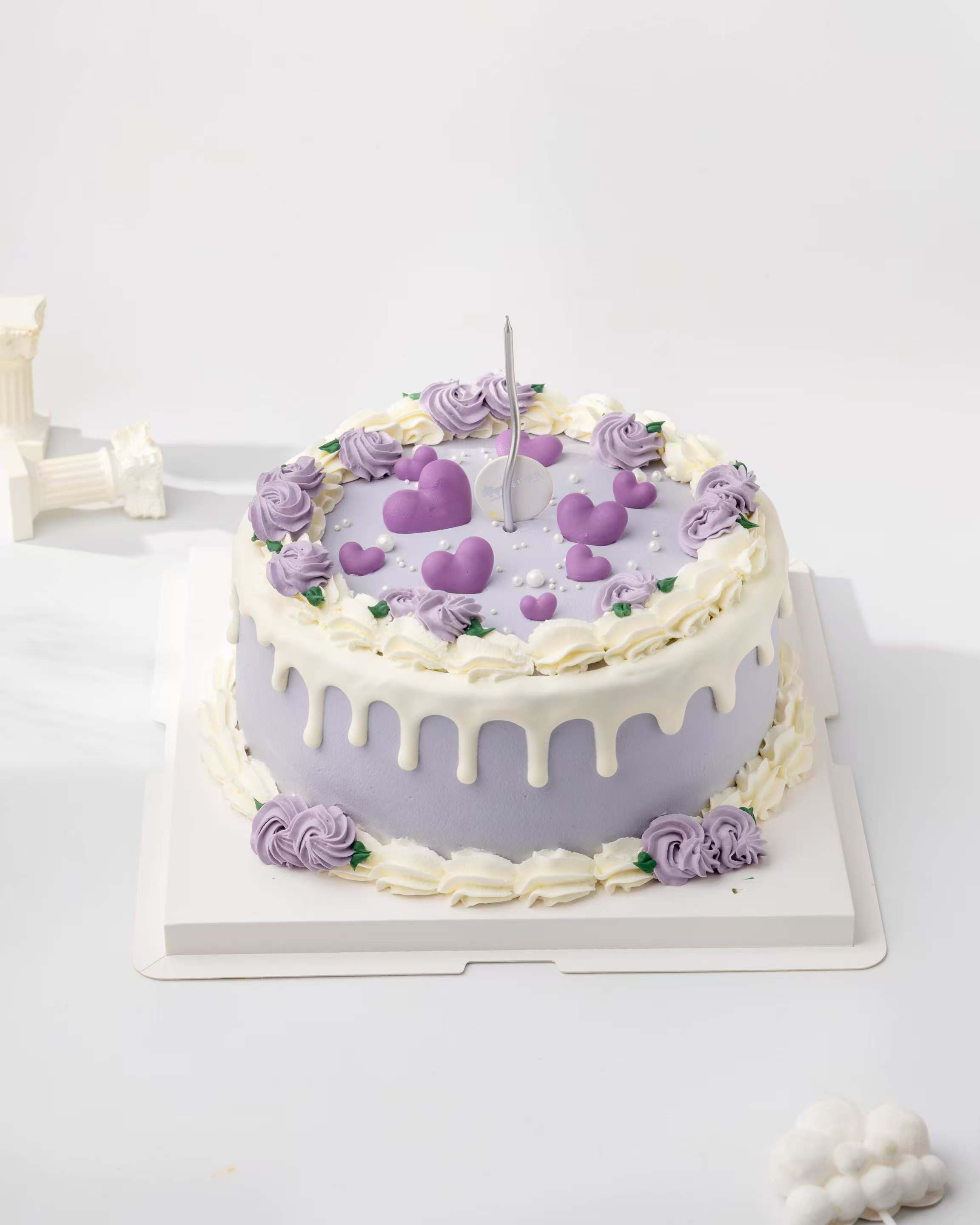 紫色浪漫 女神生日蛋糕（百分百进口动物奶油）