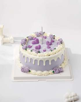 紫色浪漫 女神生日蛋糕（百分百进口动物奶油）