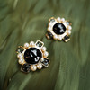 订购5个月到｜Gripoix Paris-Byzantine signet-黑色 拜占庭印章 琉璃 耳夹［法国设计师］ 商品缩略图2