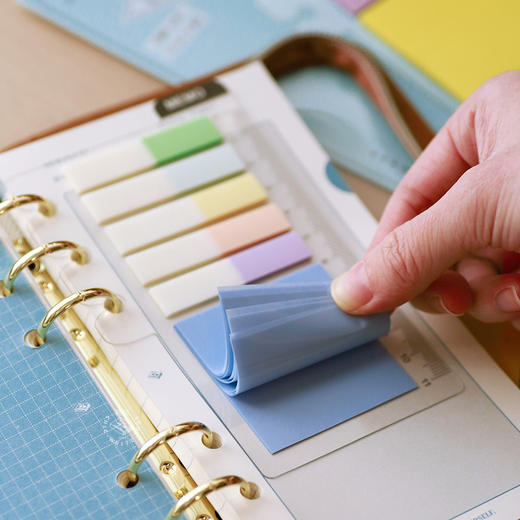 本子事多 6孔活页本专用便利贴 A5A6A7通用半透明马卡龙色n次贴便签本 书签 商品图5