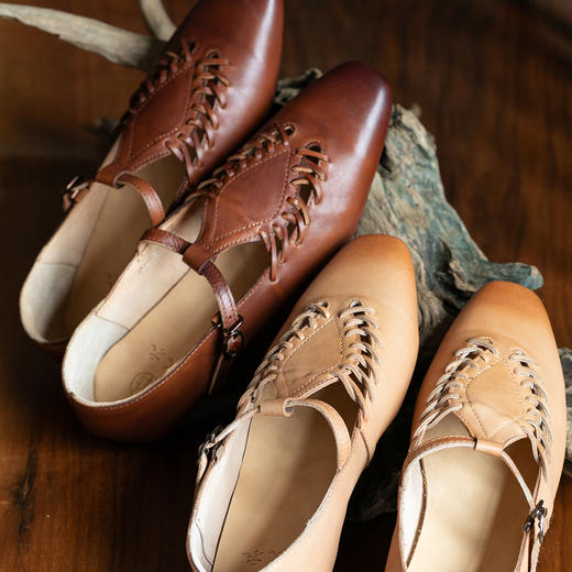 牧衣游 文艺复古牛皮鞋子百搭舒适平底 吉步【不支持会员折】 商品图0