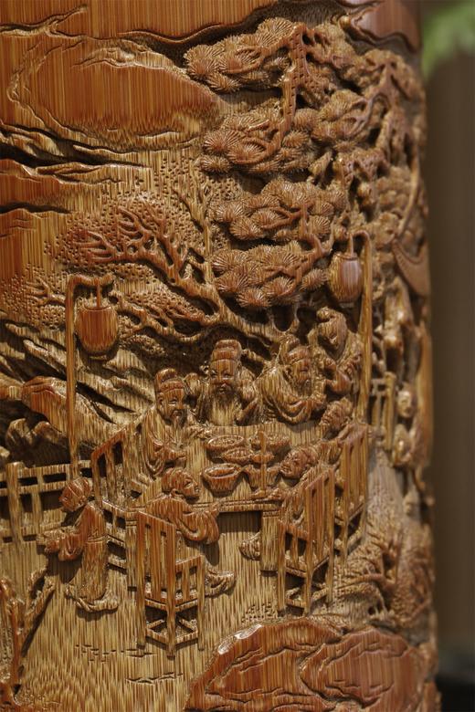 春夜宴桃李园°竹雕笔筒 商品图7