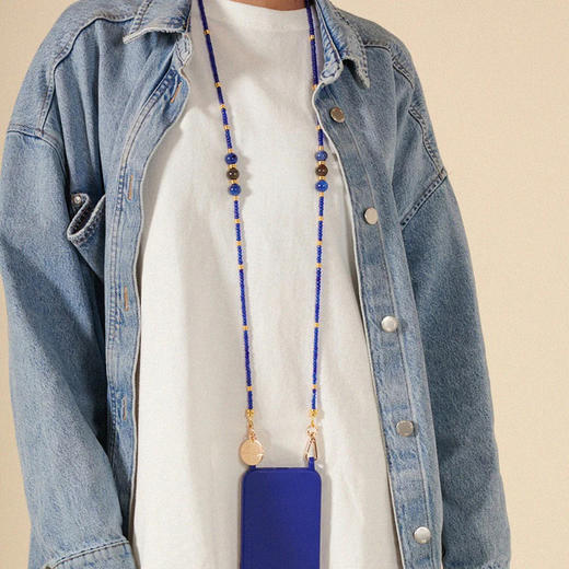 订购6周到｜La Coque Française-IRIS-蓝色 串珠 长款 手机链［法国设计师］ 商品图0