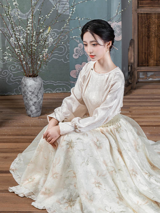 荷言GL 满故都 新中式芭蕾裙文艺半身纱裙（特价秒杀） 商品图3