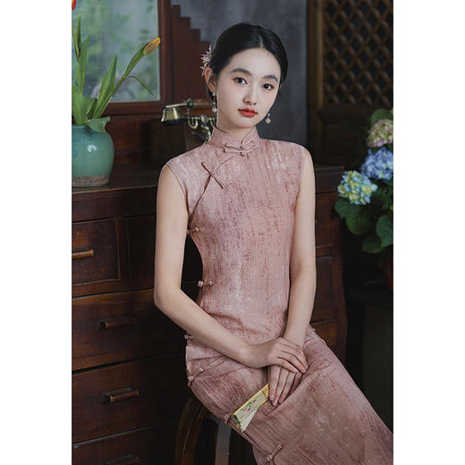 古法全开襟新中式旗袍，绝美订婚日常可穿素雅LSB3559 商品图1