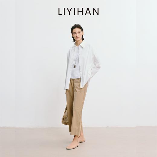LIYIHAN李亦寒 2025秋新款通勤棉质白色长袖衬衫女设计感百搭衬衣 商品图1