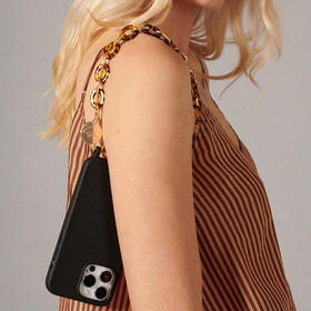 订购6周到｜La Coque Française-CASSY-棕色链环 短款 手机链［法国设计师］