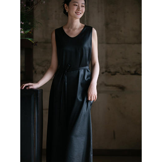 牧衣游原创净色香云纱连衣裙气质 限量福利款 桃枝扇不支持会员折 商品图1