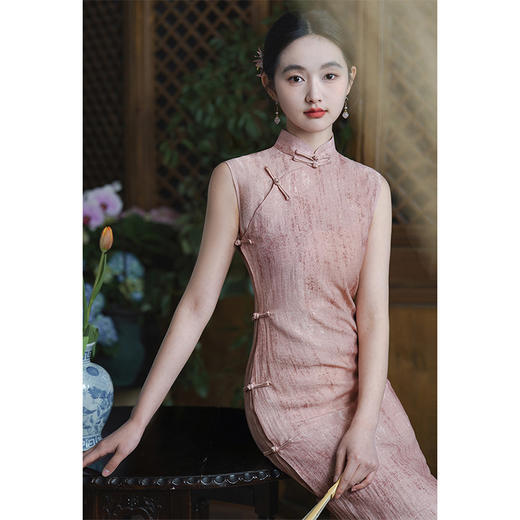 古法全开襟新中式旗袍，绝美订婚日常可穿素雅LSB3559 商品图0